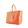 Goyard Saint-Louis shopping bag in orange Goyard canvas and orange leather - 00pp thumbnail