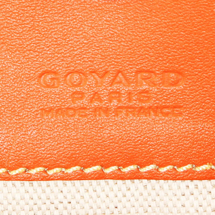 Bolso Cabás Goyard Saint-Louis en tela Goyardine naranja y cuero naranja - Detail D3