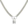 Hermès Cadenas long necklace in silver - 00pp thumbnail