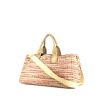 Prada shopping bag in pink and beige multicolor canvas - 00pp thumbnail