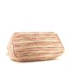 Prada shopping bag in pink and beige multicolor canvas - Detail D5 thumbnail