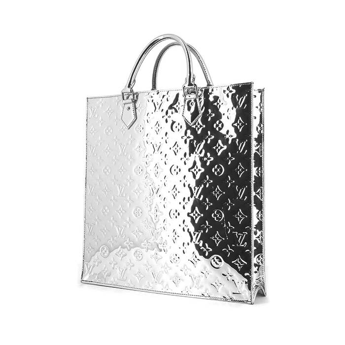 Shopping bag Louis Vuitton Louis Vuitton Sac Plat Miroir in pelle monogram argentata - 00pp