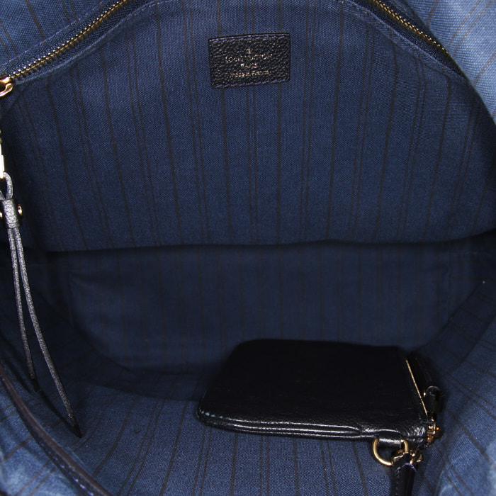 Louis Vuitton Citadines shopping bag in navy blue monogram leather - Detail D2