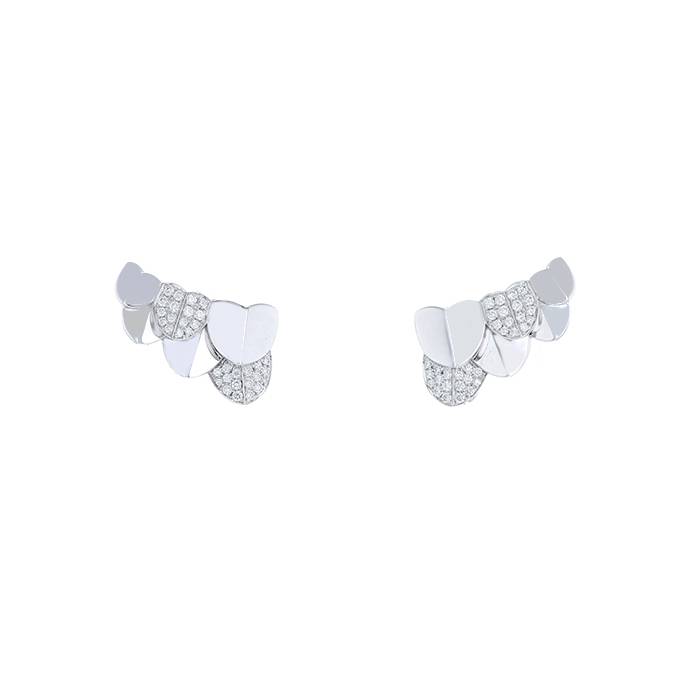 Fred Une île d'or earrings in white gold and diamonds - 00pp