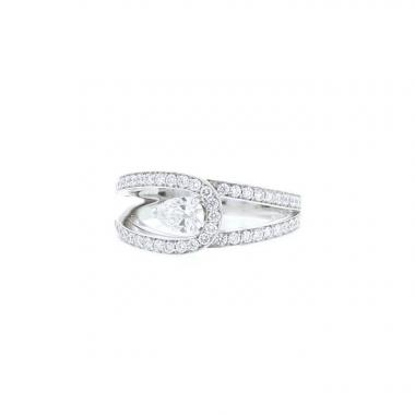 Fred Lovelight ring in platinium and diamonds  (0,30 carat)
