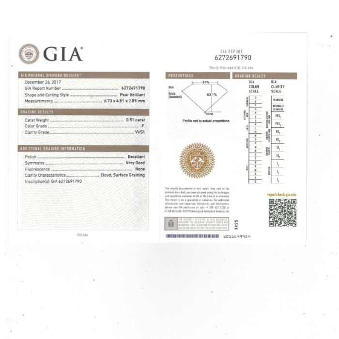 Fred Lovelight ring in platinium and diamonds (0,51 carat) - Detail D2