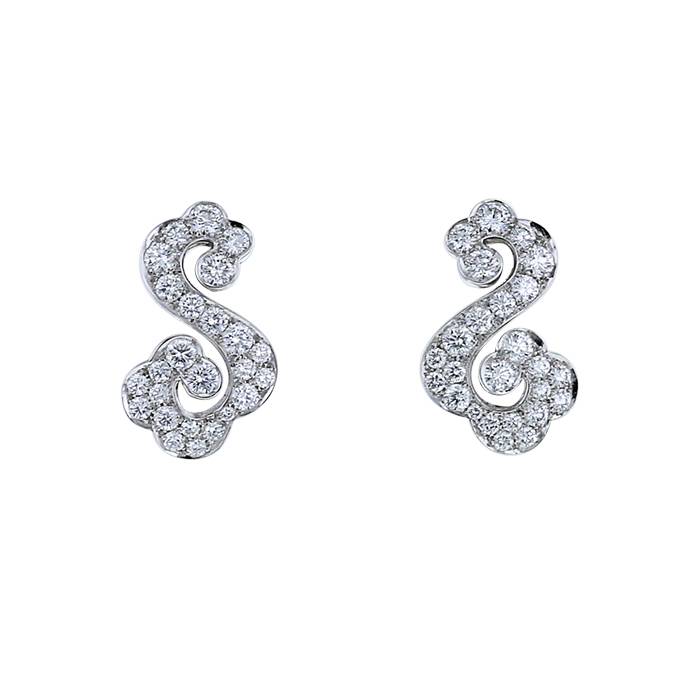 Cartier earrings in white gold and diamonds - 00pp