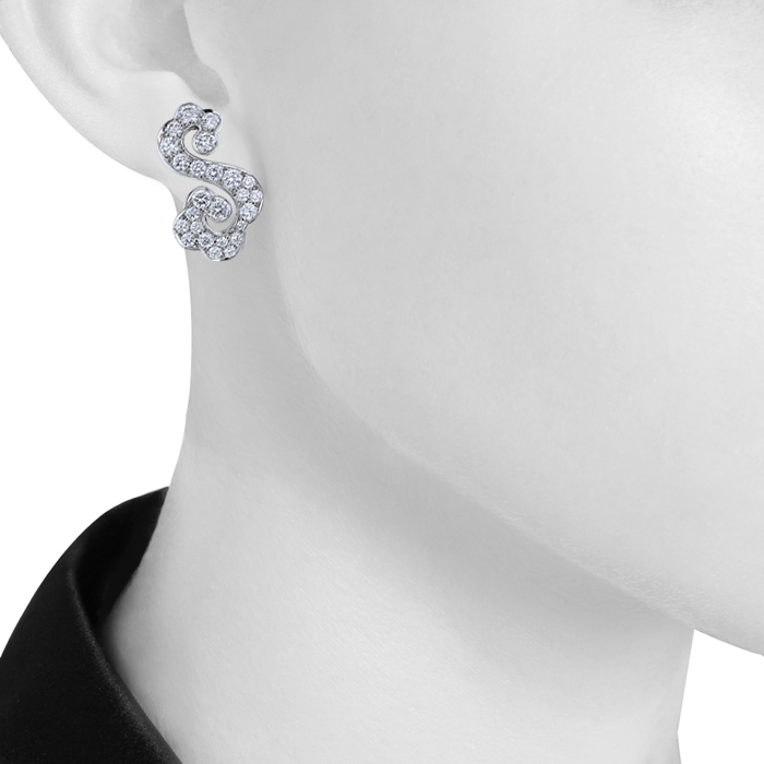 Cartier earrings in white gold and diamonds - Detail D1