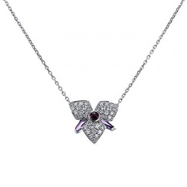 Collana Cartier Caresse d'Orchidées in oro bianco,  diamanti e tormaline