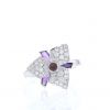 Cartier Caresse d'Orchidées ring in white gold,  diamonds, pink tourmaline and amethysts - 360 thumbnail