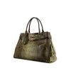 Shopping bag Gucci in pitone verde kaki - 00pp thumbnail