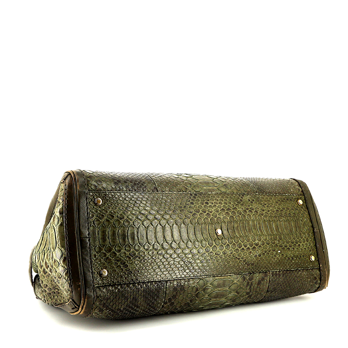 Sac cabas Gucci en python vert-kaki - Detail D4