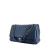 Bolso de mano Chanel Timeless en cuero acolchado con motivos de espigas azul - 00pp thumbnail