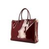 Shopping bag Valentino Rockstud in pelle verniciata bordeaux decorazioni con borchie - 00pp thumbnail