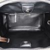 Shopping bag Prada in pelle saffiano nera e marrone decorazione con chiodi in metallo argentato - Detail D3 thumbnail