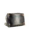 Shopping bag Prada in pelle saffiano nera e marrone decorazione con chiodi in metallo argentato - Detail D5 thumbnail