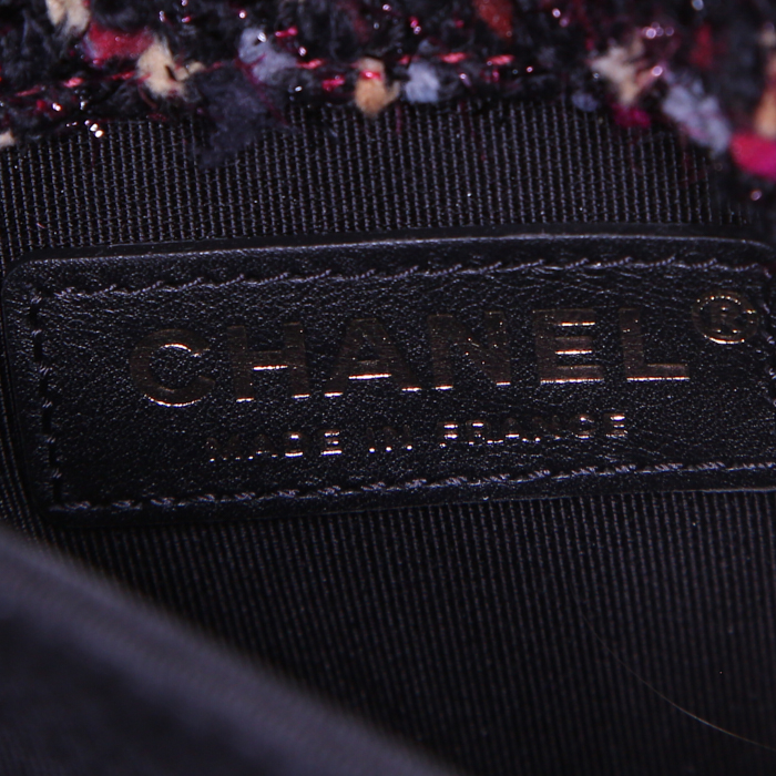 Sac bandoulière Chanel Coco Handle en tweed noir - Detail D4