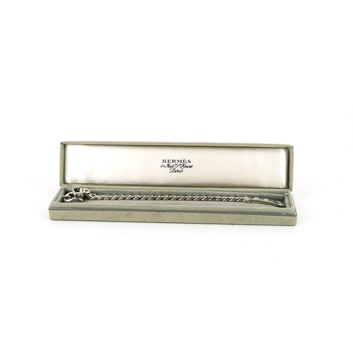 Bracciale Hermès Boucle Sellier in argento - Detail D2