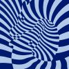 Victor Vasarely, "Zebrapar Bleu", silkscreen in colors on woven paper, signed, numbered and framed, of 1987 - Detail D1 thumbnail
