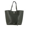 Louis Vuitton Lockme shopping bag in black grained leather - 360 thumbnail
