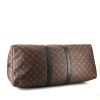 Borsa da viaggio Louis Vuitton Keepall 55 cm in tessuto a monogramma Macassar marrone e pelle nera - Detail D5 thumbnail