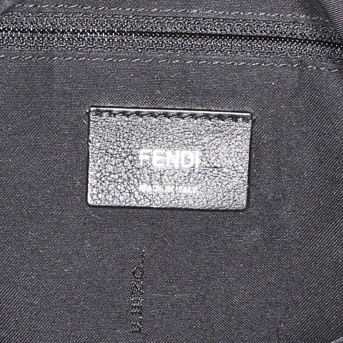 Mochila Fendi Bag Bugs en lona negra y cuero negro - Detail D3