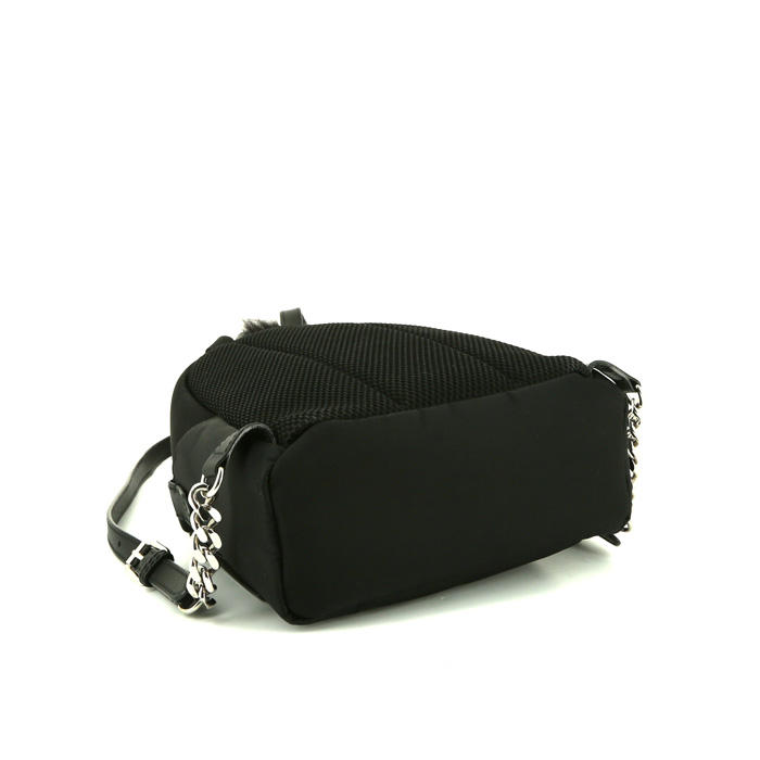 Zaino Fendi Bag Bugs in tela nera e pelle nera - Detail D4