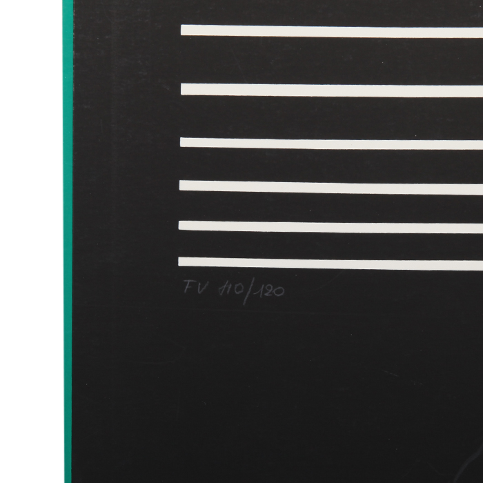 Victor Vasarely, "Illile (Bordure verte)", sérigraphie en couleurs sur papier, signée et numérotée, de 1973 - Detail D2