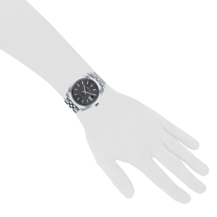 Montre Rolex Datejust 41 en acier et acier Ref :  126300 Vers  2021 - Detail D1