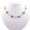Van Cleef & Arpels Alhambra Vintage necklace in yellow gold and turquoises - 360 thumbnail