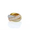 Cartier Trinity large model ring in 3 golds and diamonds - 360 thumbnail