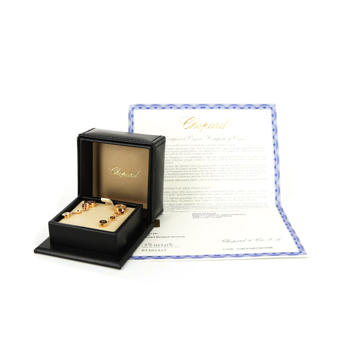 Pendientes colgantes Chopard Happy Diamonds Bubble en oro rosa y diamantes - Detail D2