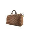 Louis Vuitton Speedy 35 handbag in brown damier canvas and brown leather - 00pp thumbnail