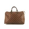 Louis Vuitton Speedy 35 handbag in brown damier canvas and brown leather - 360 thumbnail