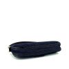 Fendi Baguette handbag in blue denim canvas and brown leather - Detail D4 thumbnail