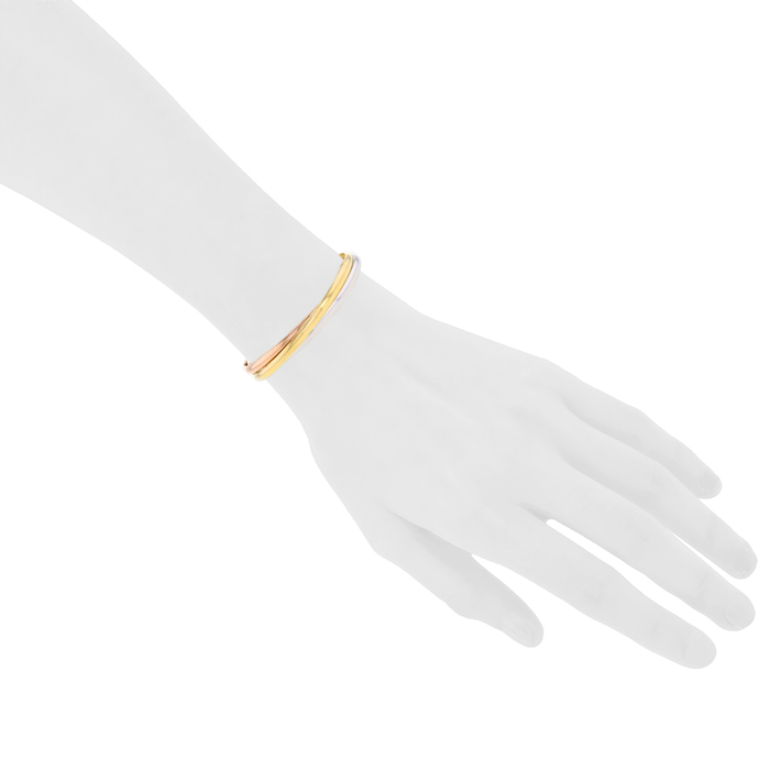 Brazalete redondo Cartier Trinity modelo mediano en 3 oros - Detail D1