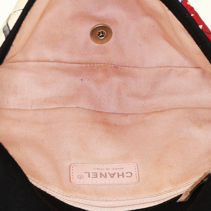 Chanel Timeless handbag in multicolor quilted canvas and black quilted canvas - Detail D3