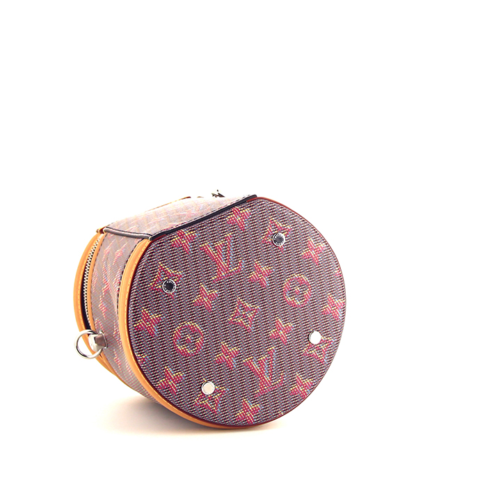 Louis Vuitton Cannes shoulder bag in pink monogram pop canvas and natural leather - Detail D5