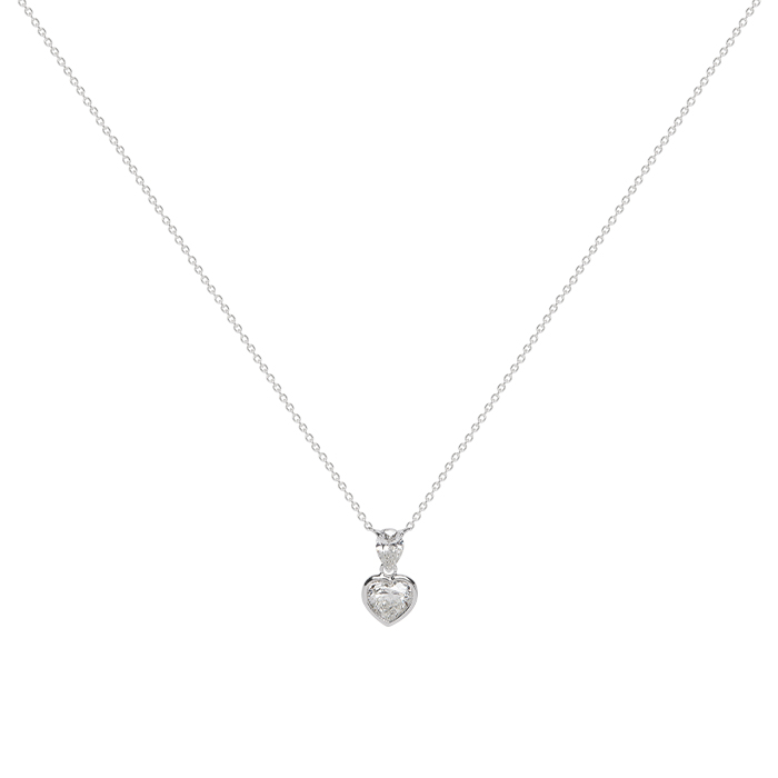 Necklace in white gold and diamonds (heart-shaped cut diamond 0.45 ct.) - Detail D2