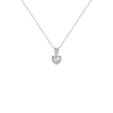 Collier en or blanc et diamant taille coeur (0,45 carat)