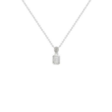 Collier en or blanc et diamants taille émeraude (0.45 carat)