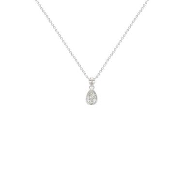 Collier en or blanc et diamant taille poire (0.43 carat)