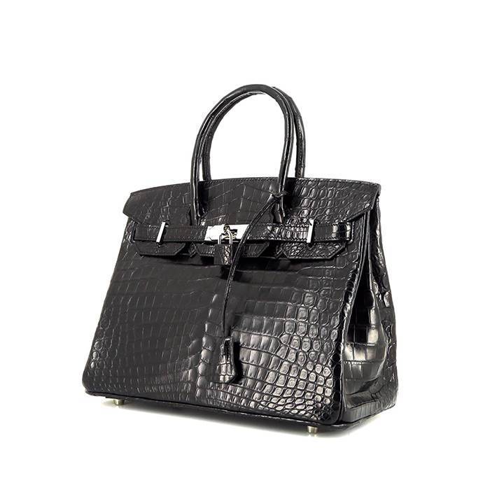 Hermes Birkin 30 cm handbag in mate black niloticus crocodile - 00pp