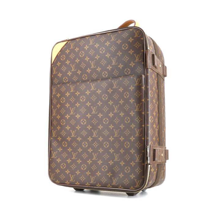 Louis Vuitton  Pegase suitcase  in brown monogram canvas  and natural leather - 00pp