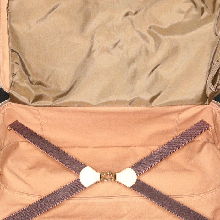 Louis Vuitton  Pegase suitcase  in brown monogram canvas  and natural leather - Detail D3
