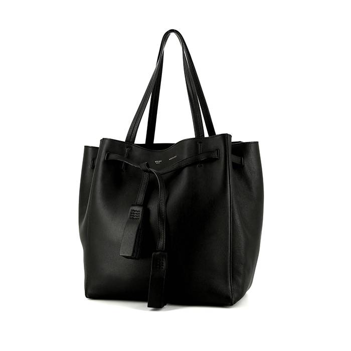 Celine Cabas shopping bag in black leather - 00pp