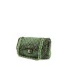 Borsa Chanel Timeless jumbo in tela denim verde e nera - 00pp thumbnail