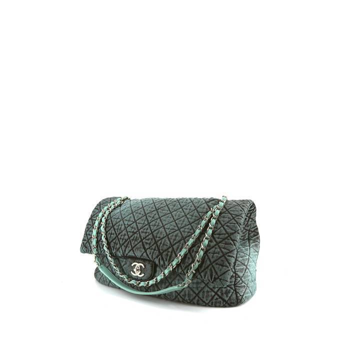 Chanel Timeless large model handbag in blue denim - 00pp