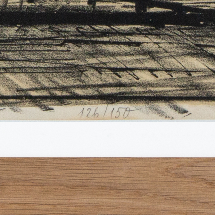 Bernard Buffet, "La porte Saint-Martin", lithographie en couleurs sur papier vélin, signée, numérotée et encadrée, de 1962 - Detail D1