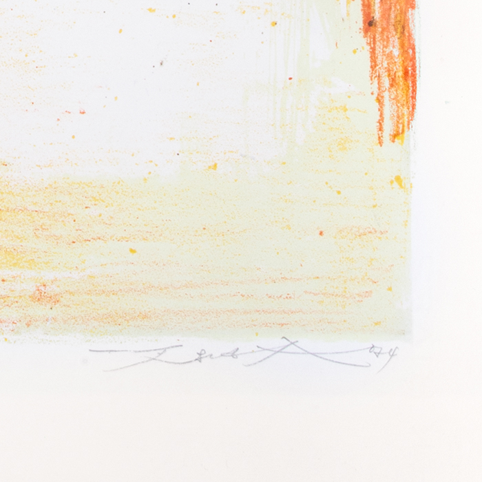 Zao Wou-Ki, "Untitled", lithograph in 6 colors on Vélin paper, signed, numbered, dated and framed, of 1974 - Detail D1